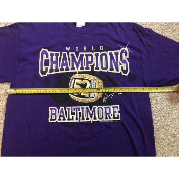 Super Bowl BALTIMORE RAVENS NFL World Champions T shirt Size Medium Purple Men's - Picture 7 of 9